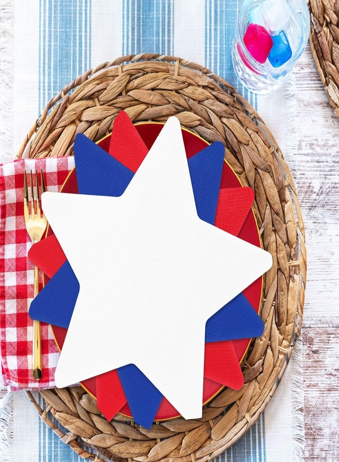 JarThenaAMCS 60Pcs Patriotic Paper Napkins Red Blue White Star Shape Disposable Napkins 4th of July Luncheon Dinner Napkins for Independence Day Memorial Day Party Supplies - Image 5